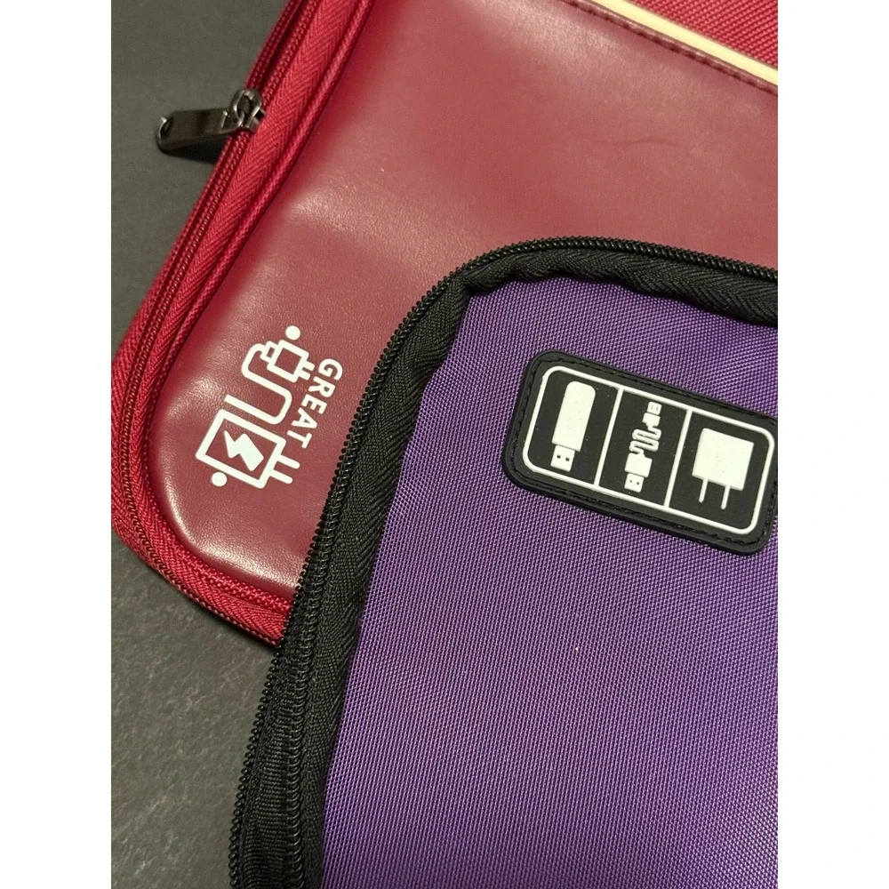 Lot of 2 Tech Pouch Electronics Ipad zipper Travel holder Bag Accessories